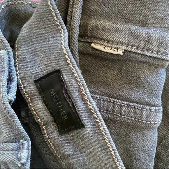 MOTHER The hustler ankle fray second chance gray black high waisted crop jeans - Picture 11 of 16